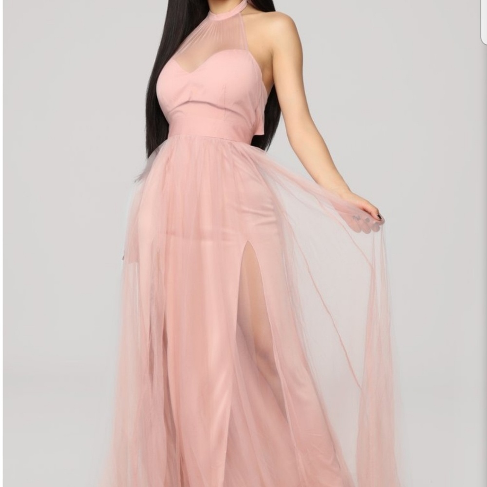Peach tulle dress